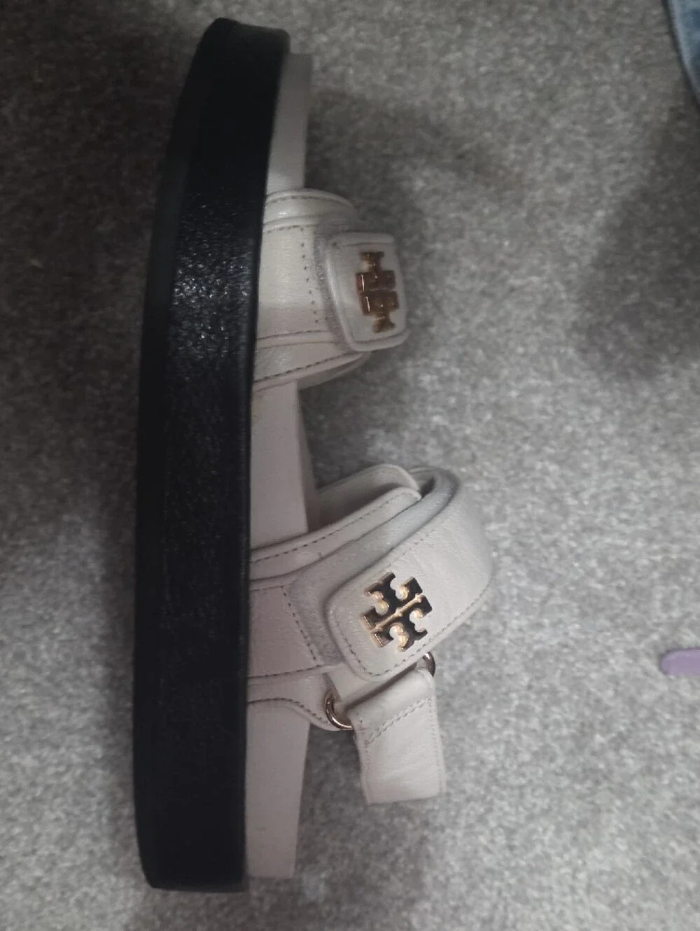 Tory Burch New Ivory Goat Leather Sport Sandal